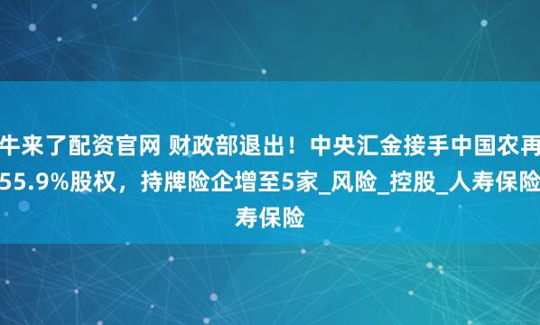 牛来了配资官网 财政部退出！中央汇金接手中国农再55.9%股权，持牌险企增至5家_风险_控股_人寿保险